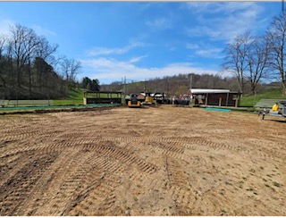 Regraded infield dirt area