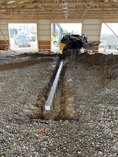 Underground utility trench at Rayland Ohio barn site